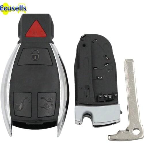 3+1 button Update Waterproof Remote Key Shell case fob 4 buttons for Mercedes-Benz KEYLESS CHROME C E SL S GL CL R CLASS
