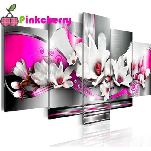 5pcs 5D Diy Diamond embroidery Pretty Orchid flower Cross Stitch full square/round diamond painting,puzzle multi-picture k436