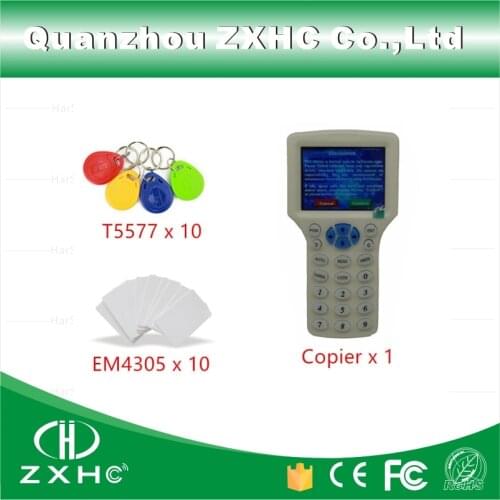 English Language USB RFID Key Card Reader Writer Copier Duplicator 125Khz 13.56Mhz 10 Frequency With 20pcs Programmable Tags