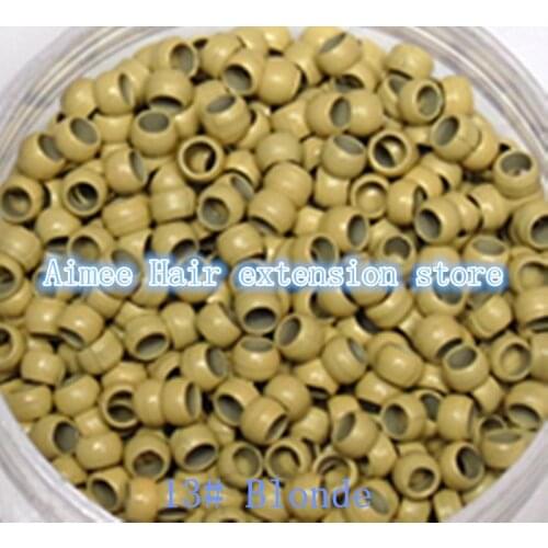 Free shipping1 bottle/1000pcs BLONDE 2.5mm Micro NANO Rings/Links/Beads For Nano Hair Extensions tool kit 8 Colors Optional