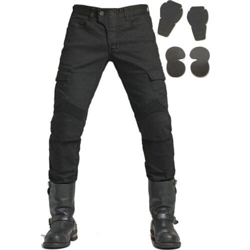 Black Pants Motorcycle Downhill Bike Off-road Motocross Casual Trousers With Protector