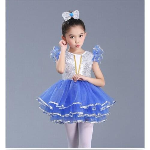 Children Jazz Dance Costumes Sequins Girls Street Dance Show Clothes Kids Hip Hop Stage Dancing Suits Jazz dance dress for girls