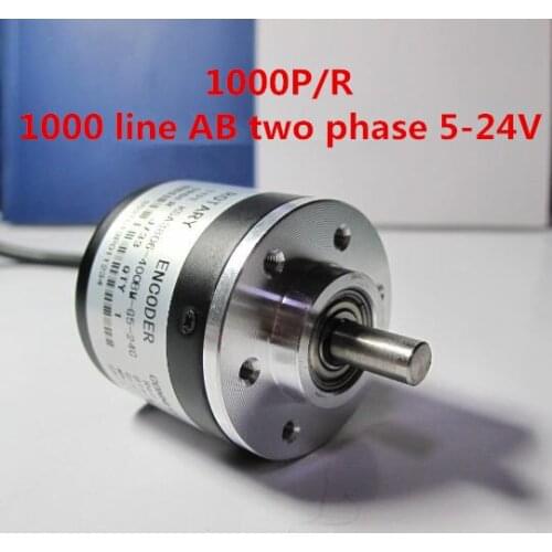 Photoelectric rotary encoder 1000 pulse 1000 line AB two phase 5-24V with coupling 1000P/R NPN output Incremental rotary encoder