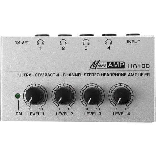 Hot HA400 4 Channel Ultra-compact Headphone o Stereo Amp Microamp Amplifier