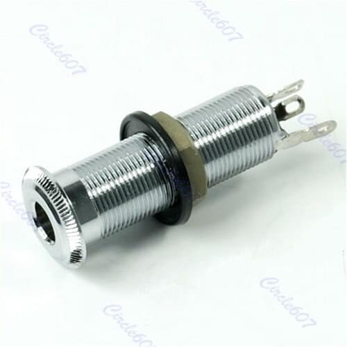 1pc Chrome Guitar Bass Cylinder Output Jack Flush 1/4" Part