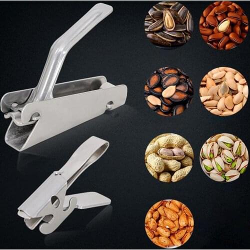Stainless Steel Melon Seeds Opener Clamp Peeler Walnut Pine Peanut Sheller Folder Kitchen Nut Cracker Tool Accessories