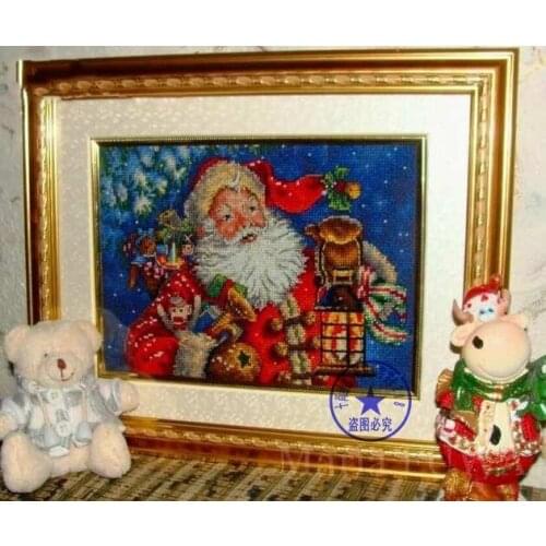MM Top Quality Lovely Cute Counted Cross Stitch Kit Nighttime Santa Father Christmas Xmas Gift DIM 08865