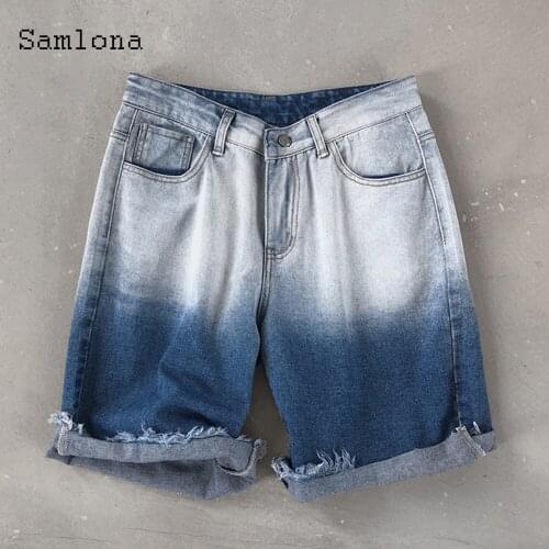 Fashion Mens Denim Shorts Gradient Color Jean Short Pants 2020 European America style Summer Casual Shorts Jeans Men Clothing