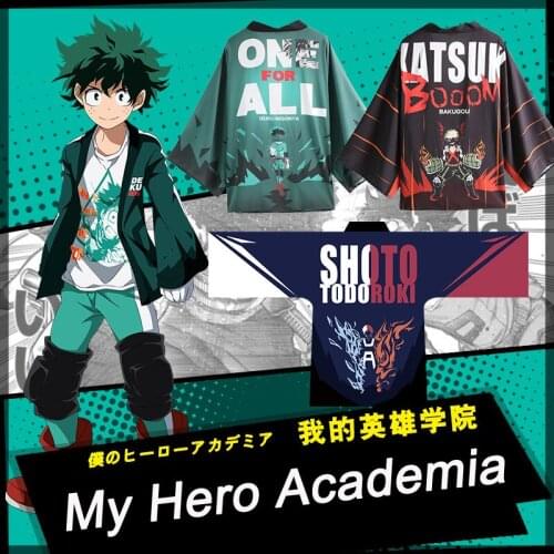 My Hero Academia Cloak Yukata Cosplay Costume Boku No Hero Academia Bakugo Katsuki Todoroki Shoto Midoriya Izuku Kimono Haori