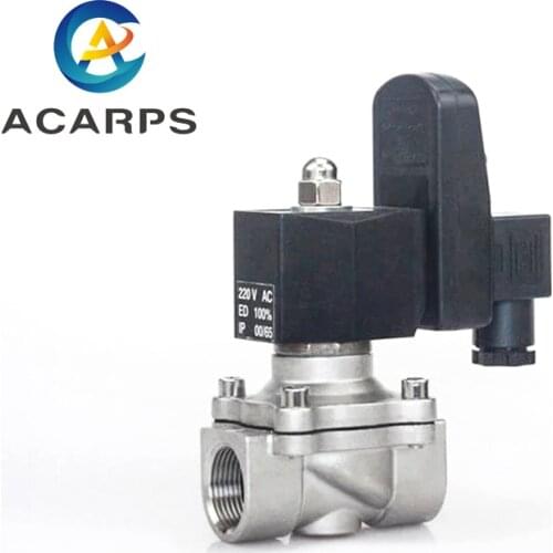 3/8" 1/2" 3/4" 1" 1-1/4" 1-1/2" 2" Stainless Steel Normally Closed Solenoid Valve IP65 With Timer 220V Switch Valve Water Valve