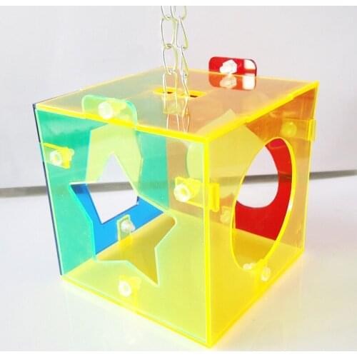 New Acrylic Arrival Parrot Bird Toy Birds Foraging Toys Parrot Cage Hanging Food Feeder Pet Bird Toy Accessories