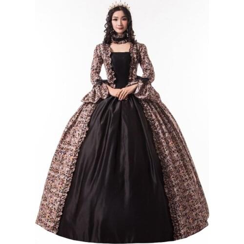 New Victorian Gothic Masquerade Fancy Gown Dress Brocade Evening Dress Ball Gown Steampunk Clothing