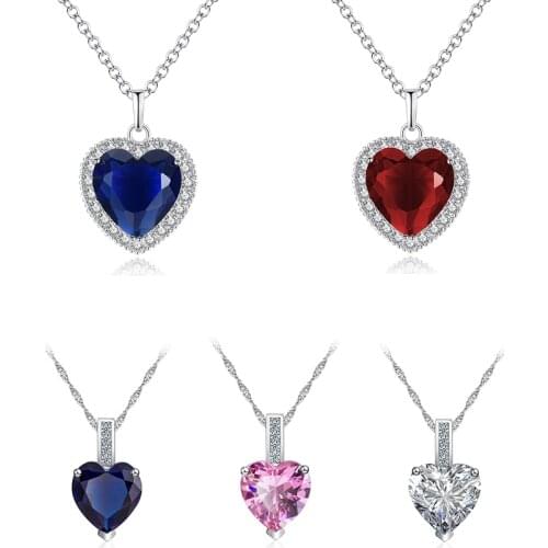 3 Style Collares Maxi Necklace Collier Classic Fashion Titanic Heart Of Ocean Pendant Zircon Luxury Ocean Pendant Zircon N325