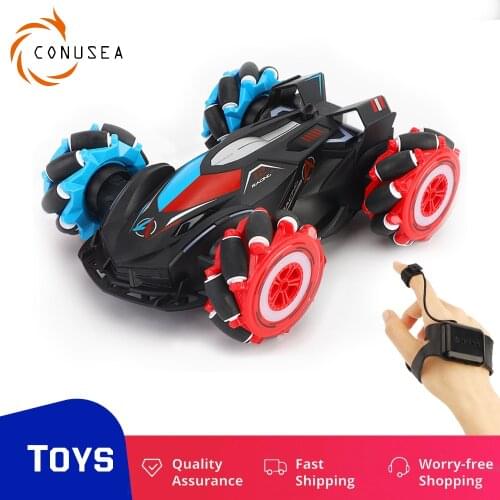 D885 1:14 4WD RC Car Radio Gesture Induction Music Light Spray High Speed Stunt Remote Control off Road Drift Vehicle Car Model