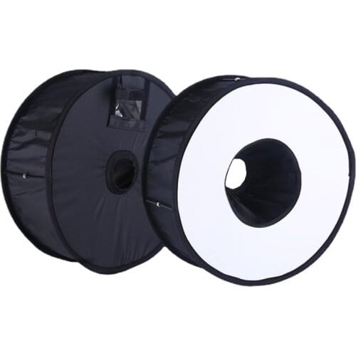 Glory Star 45cm Foldable Ring Speedlite Flash Diffuser Macro Shoot Round Softbox for Canon Nikon Sony Pentax Godox Speedlight