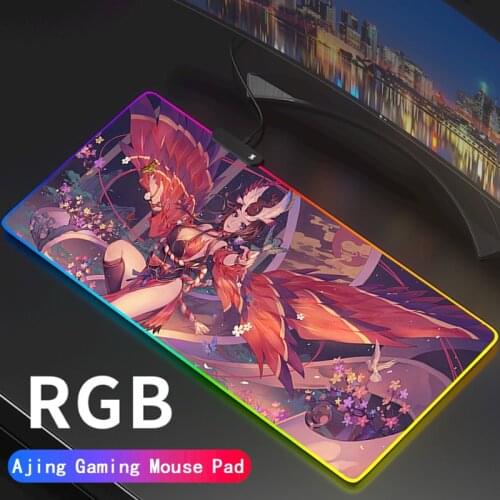 RGB Mouse Pad LED Anime Game Onmyoji Computer Laptop Keyboard Red Mouse Pad Waterproof Colorful Gaming Table Pad