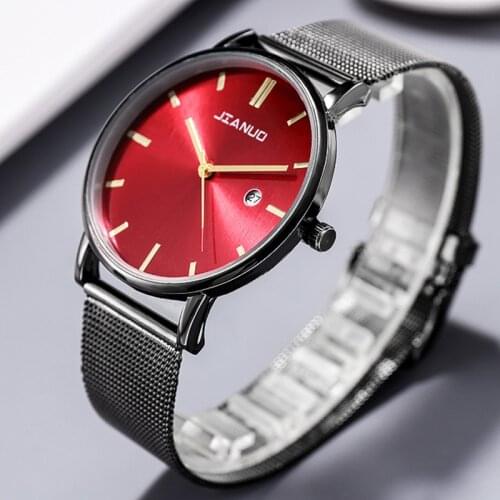 2020 Luxury Mens Fashion Watches Simple Men Business Watch Stainless Steel Mesh Gold Belt Quartz Wristatches Relogio Masculino