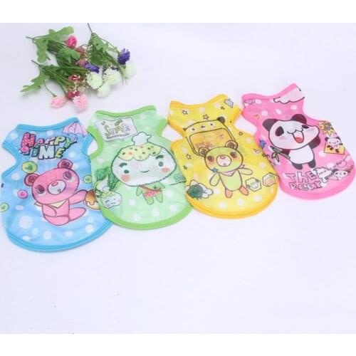 Cute Cartoon Clothes For Small Dogs Pet Dog Shirt T shirt Summer Puppy Cat Vest Clothing Chihuahua Pug French Bulldog Costumes