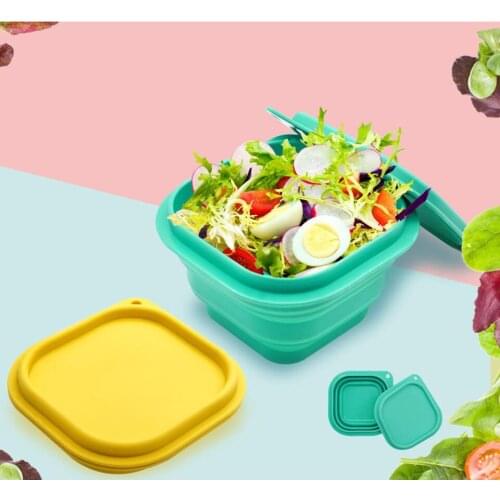 Collapsible Bowl Silicone Collapsible Food Storage Container Leakproof Collapsible Camping Bowl, Travel, Baby Drop-Proof Bowl