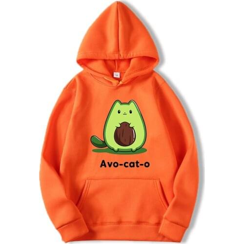 Avocado Cartoon Kawaii Men Hoodies Fashion Hip Hop Streetwear Autumn Fleece Soft Hooded Casual Manga Printed Mens Sweatshirts