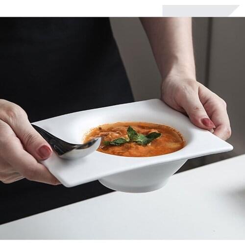 Thick soup bowl noodle soup bowl Nordic creative ceramic bowl ice cream bowl dessert salad bowl with spoon milk tea shop porcela