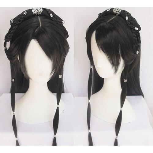 WEILAI vintage wig Modelling wig Hanfu Chinese Ancient Style Wig Multi-purpose ancient costume whole wig cap Custom product