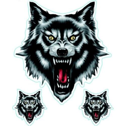 Skull Head Fire Flame Funny Self-adhesive Sticker for Motorcycle Car Door Stickers Truck Helmet Decor Vinyl Wolf Head Decals