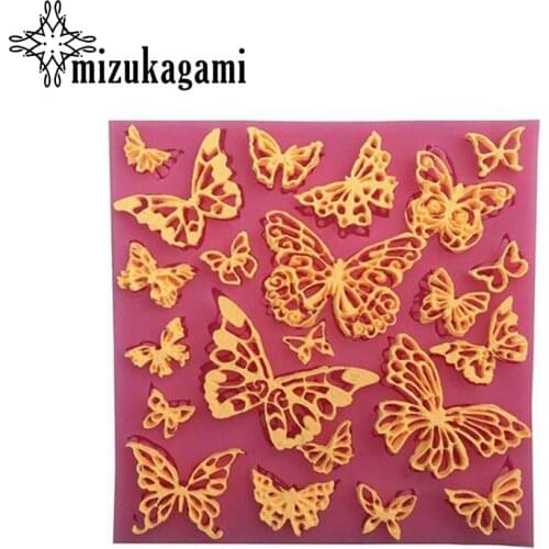 1pcs UV Resin Jewelry Liquid Silicone Mold Pink Butterfly Silicone Charms Molds For DIY Intersperse Decorate Making Jewelry Tool