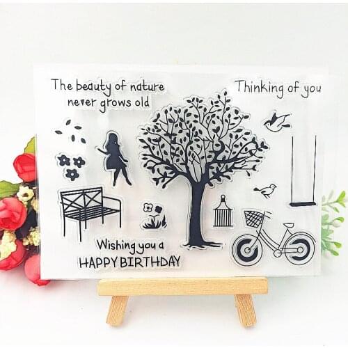 11*16cm Forest Amusement Transparent Clear Stamps / Silicone Seals Roller Stamp for DIY scrapbooking photo album/Card Making