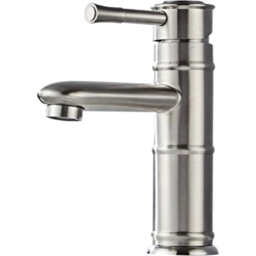 304 stainless steel single cold wrench basin faucet kitchen bathroom faucet new single hole slub wash basin