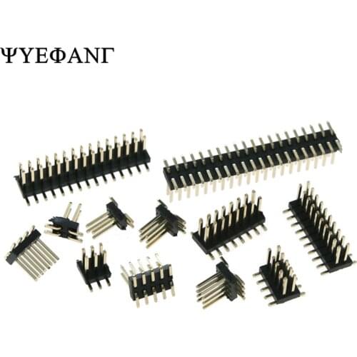 5pcs 1.27mm Pitch Double Row Pin SMD SMT Male Pin 2*2/3/4/5/6/7/8/10/12/20/40P Header Strip Connector Connectors