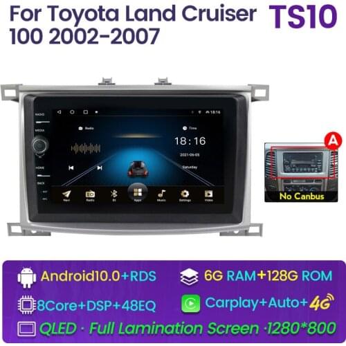 8Core Android System For Toyota Land Cruiser 100 GX LC100 Car Multimedia Video Player BT GPS Navigation Auto Radio DVD Radio SWC