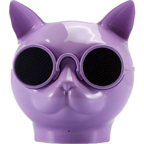 Cat Head Bluetooth Speaker Mini Column Subwoofer Handsfree Column Subwoofer with Mic TF FM Radio super bass USB AUX Music Center