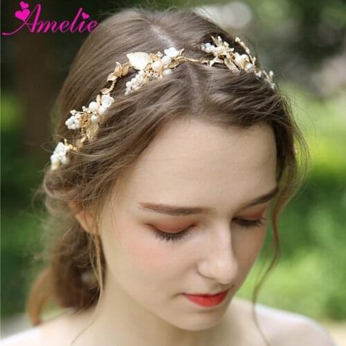 Bohemia Hair Vine Tiara Gold Leaf Accessories Women Headband Hair Piece Vines For Tropical Beach Wedding