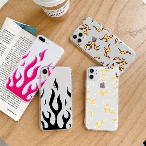 Blue Flame Fire art color Phone Case Transparent soft For iphone 5 5s 5c se 6 6s 7 8 11 12 plus mini x xs xr pro max