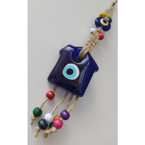 Home Evil Eye 6 cm Glass Bead Pendant Charm Turkish Handmade Amulet Wall Hanging Talisman Boho Home Decor Made in Turkey