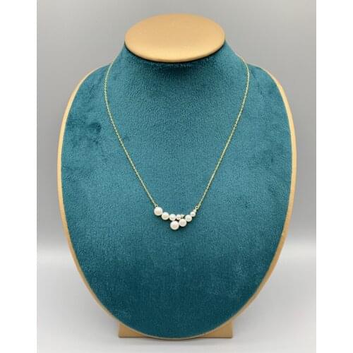 FoLisaUnique Real Gold Filled 925 Sterling Silver Chain Necklace For Women Girls Gift White Freshwater Pearls Choker Jewelry