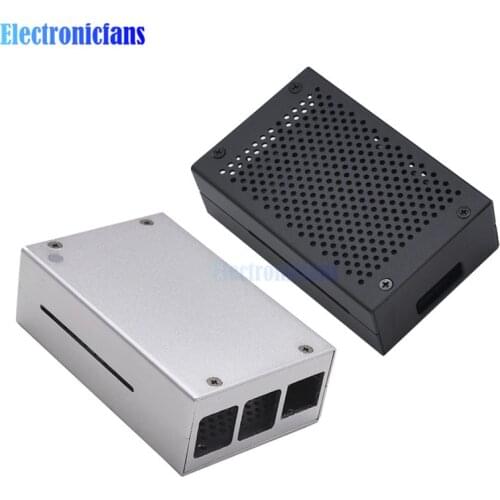 Black Silver Aluminum Alloy Case Box for Raspberry Pi 4 Model B Protection Aluminum Metal Cover Enclosure