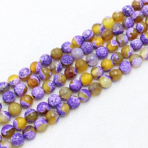 Wholesale 6-12mm Yellow&Purple gate Round Loose Beads 15"/38cm(ag368),BeadsFor DIY Jewelry Making ! wholesale for all items