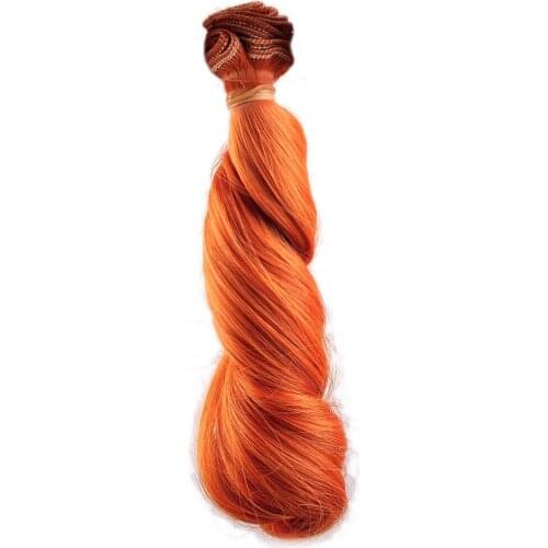 [wamami] Deep gold Hair Extension Piece/Diy Wavy Hair Curly Wig For BJD Dollfie