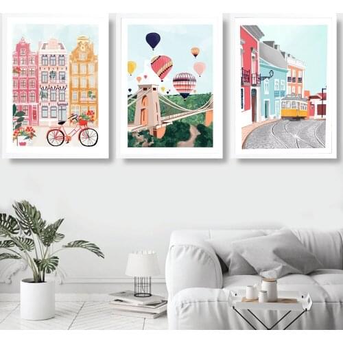 Morocco New York Paris Ireland City Wall Art Canvas Painting Nordic Posters And Prints Wall Pictures For Living Room Home Decor