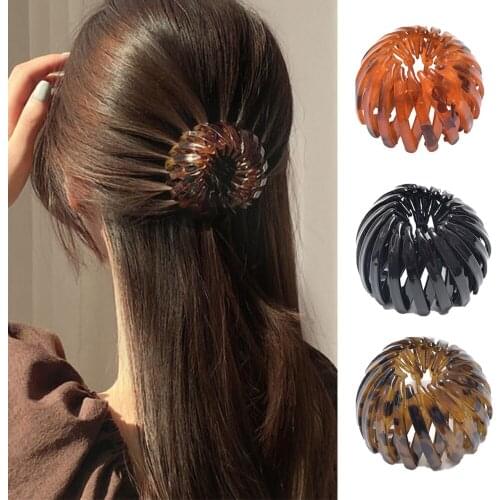 Fashion Simple Vintage Hair Claw Bird Nest Bun Maker Meatball Head Clips Temperament Ponytail Buckle Hairstyle Hair Accessories