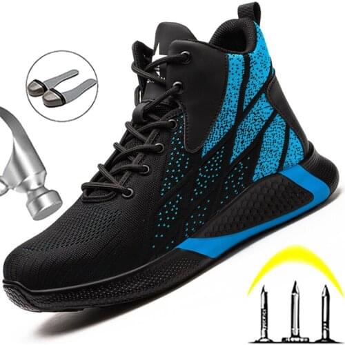 Men Work Boots Steel Toe Shoes Safety Boots Men Work Sneakers Puncture-Proof Safety Shoes Work Industrial Shoes Protective Shoes