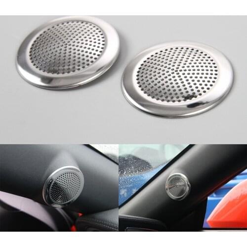 YAQUICKA Fit For Ford Mustang 2015 2016 Car Interior A pillar Audio Speaker Sound Trim Cover Styling Car-covers Accessory 2Pcs