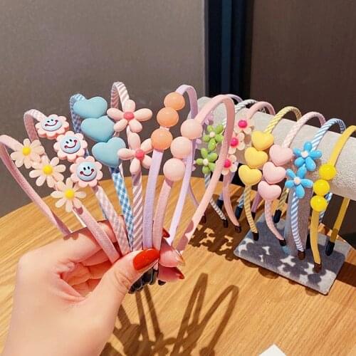 Korean Child Candy Color Hair Hoop Simple Wash Face Headband Cute Girls Cartoon Card Issuance Headwear Fashion Hair Accessories