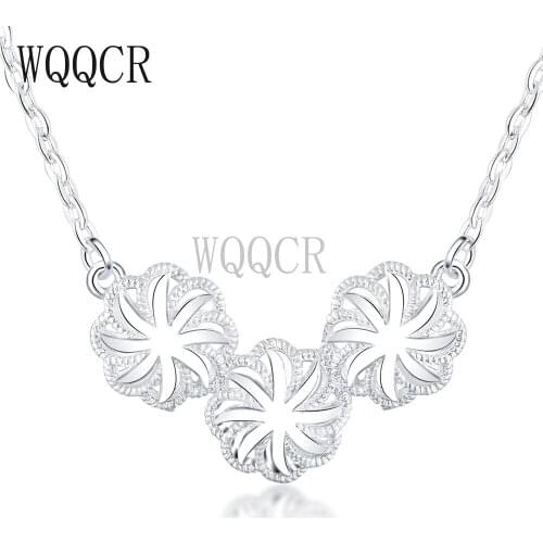 WQQCR Latest Fashion 925 Sterling Silver Color Color Windmill Graphic Necklace 18 Inch Jewelry Ladies Gift Birthday Wholesale