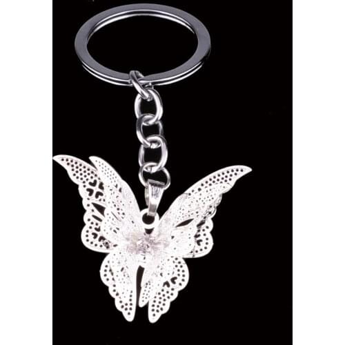 Bespmosp Hollow Butterfly Pendant Key Chains Rings Family Women Girl Friendship Friends BFF Keyrings Keychain Gift For Bags Cars