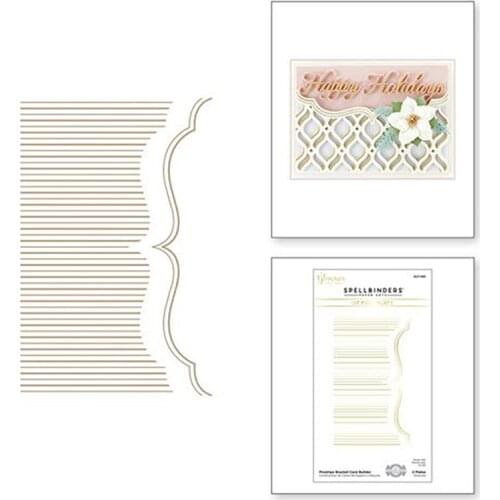 Christmas Hot Foil 2021 New Pinstripe Bracket Card Builder Craft Embossing Make Paper Greeting Card Making Template Handmade