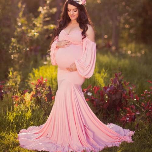 Sexy Off Shoulder evening dress Maternity Dresses for Photo Shoot Women Long Maxi Baby Shower Dress Photography Pregnancy Clothe