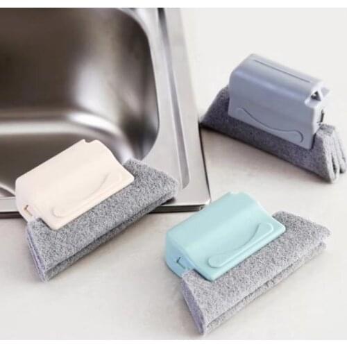 Window Groove Cleaning Brush Hand-held Crevice Cleaner Tools Fixed Brush Head Design Scouring Pad Material Window Slides and Gap